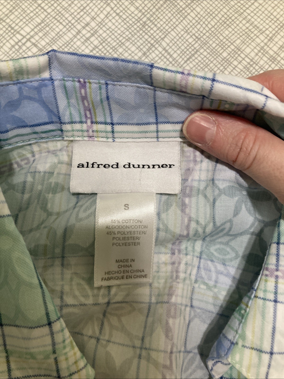Alfred Dunner Pastel Plaid Button-Down Shirt S Cottagecore Grandmacore Floral