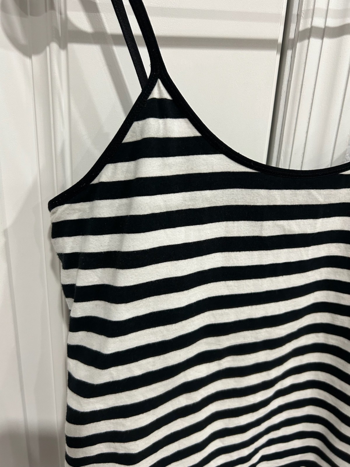 Carolyn Taylor Black White Striped Spaghetti Tank Top French Girl 90s Minimalism