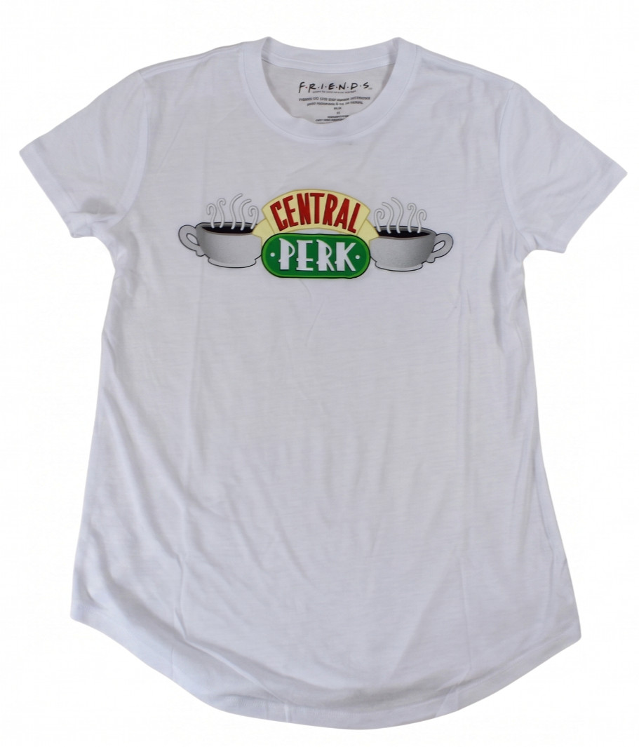 FRIENDS The TV Series Womens Central Perk Coffee Shop White Shirt New XS-L