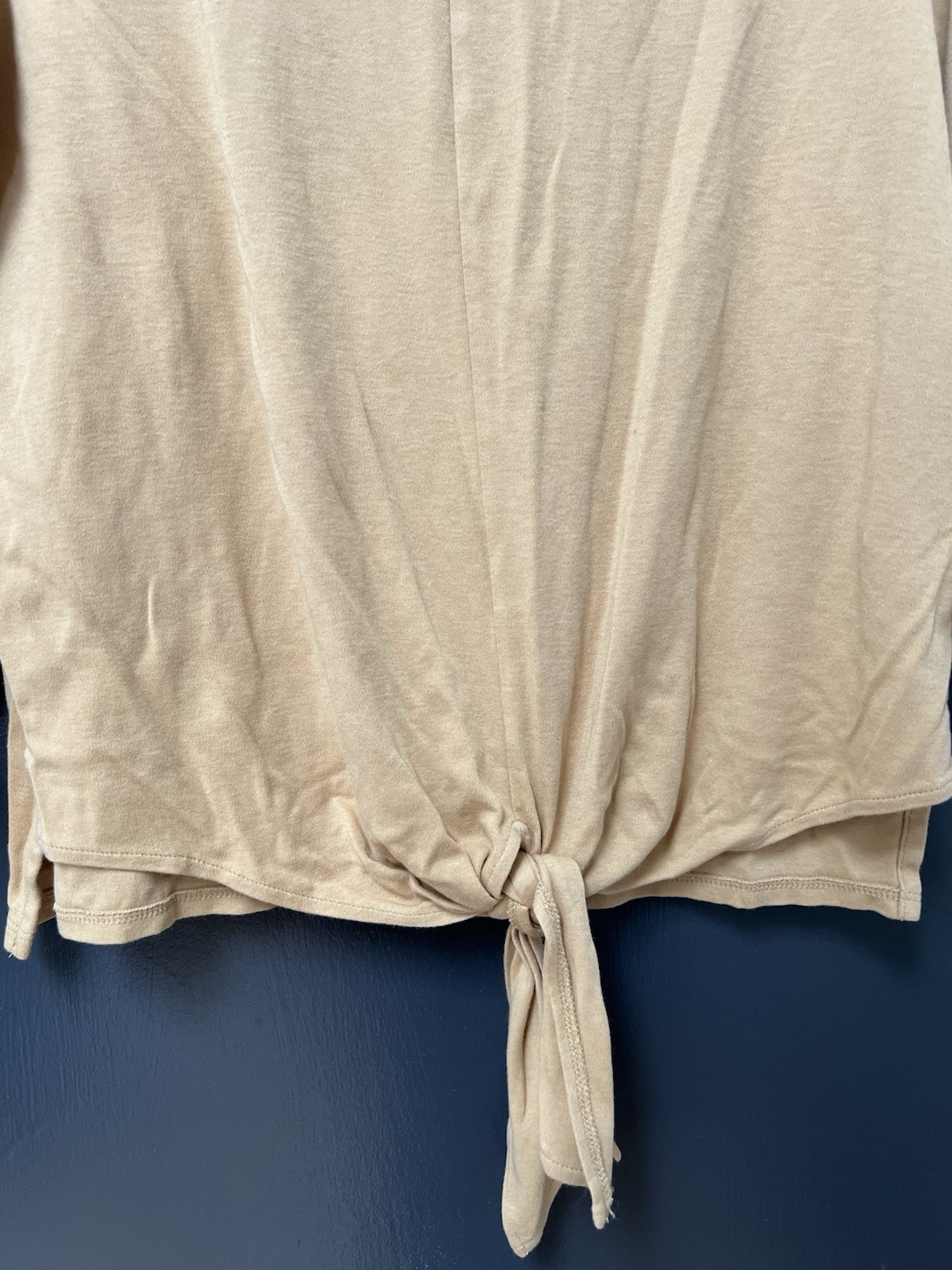 J.Jill Sz S tie knot front blouse yellow gold 3/4 long sleeve cotton women