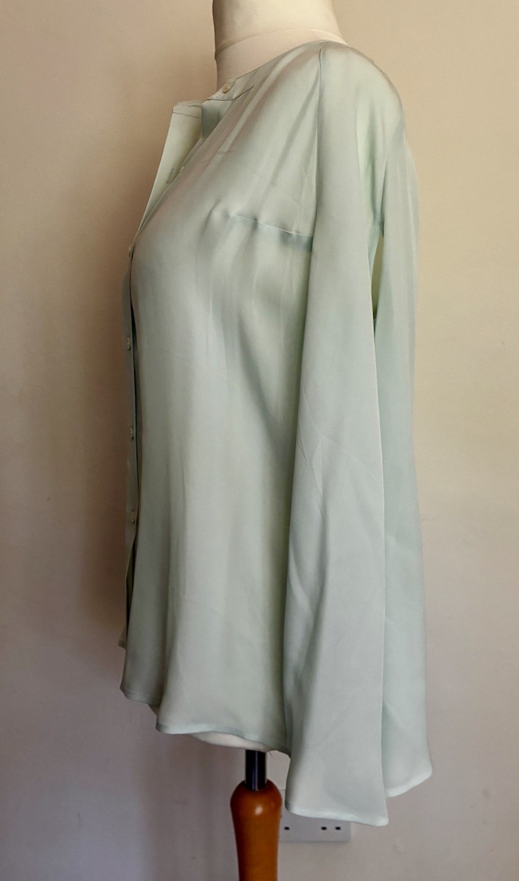 Tamara Mellon 100% Silk Mint Blue Split Sleeve Blouse UK 12 US 8
