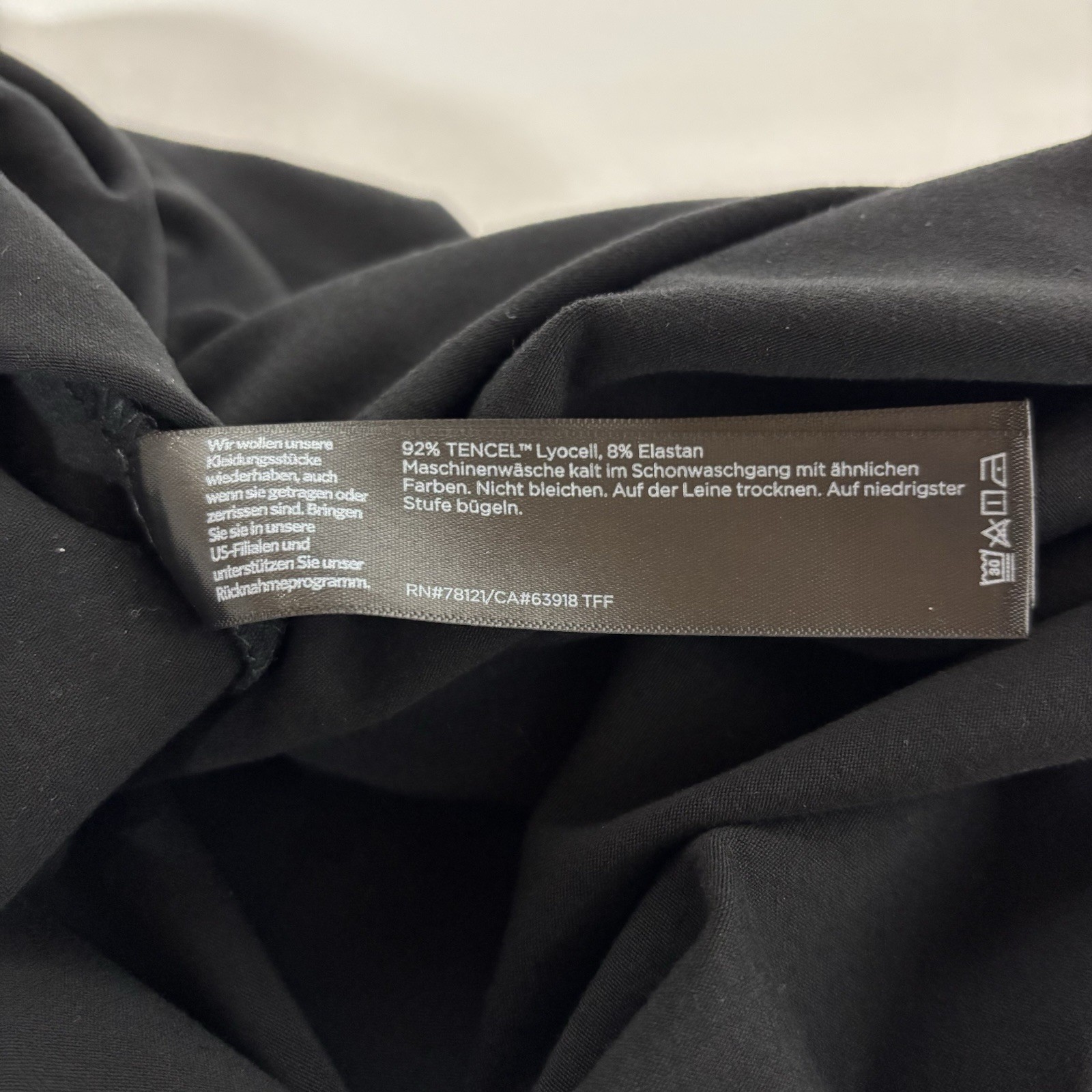 EILEEN FISHER Black Stretch Jersey Long Top Mock Neck Boxy Fit Thigh Length S