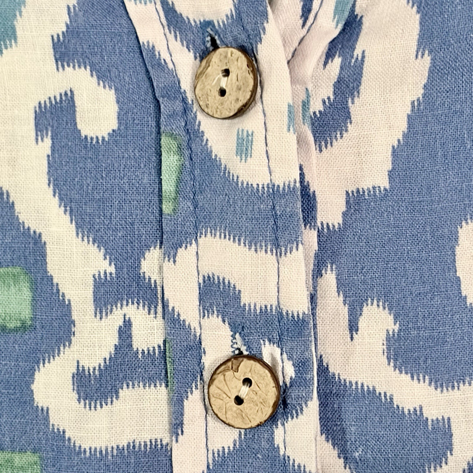 Christian Siriano Blue and White Ikat Top Size Small