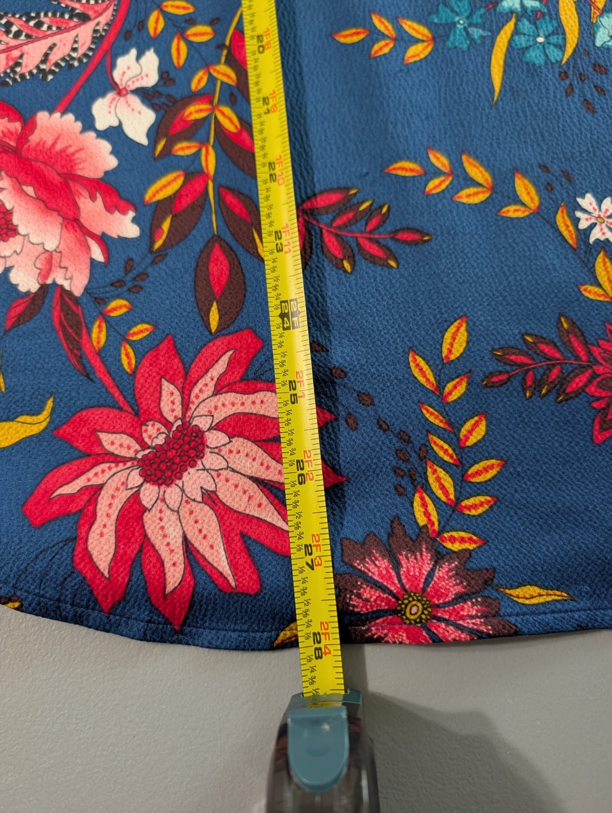 Loft Blouse Womens Asian Floral Split Tab Neckline Blue Long Sleeve Xxs Popover
