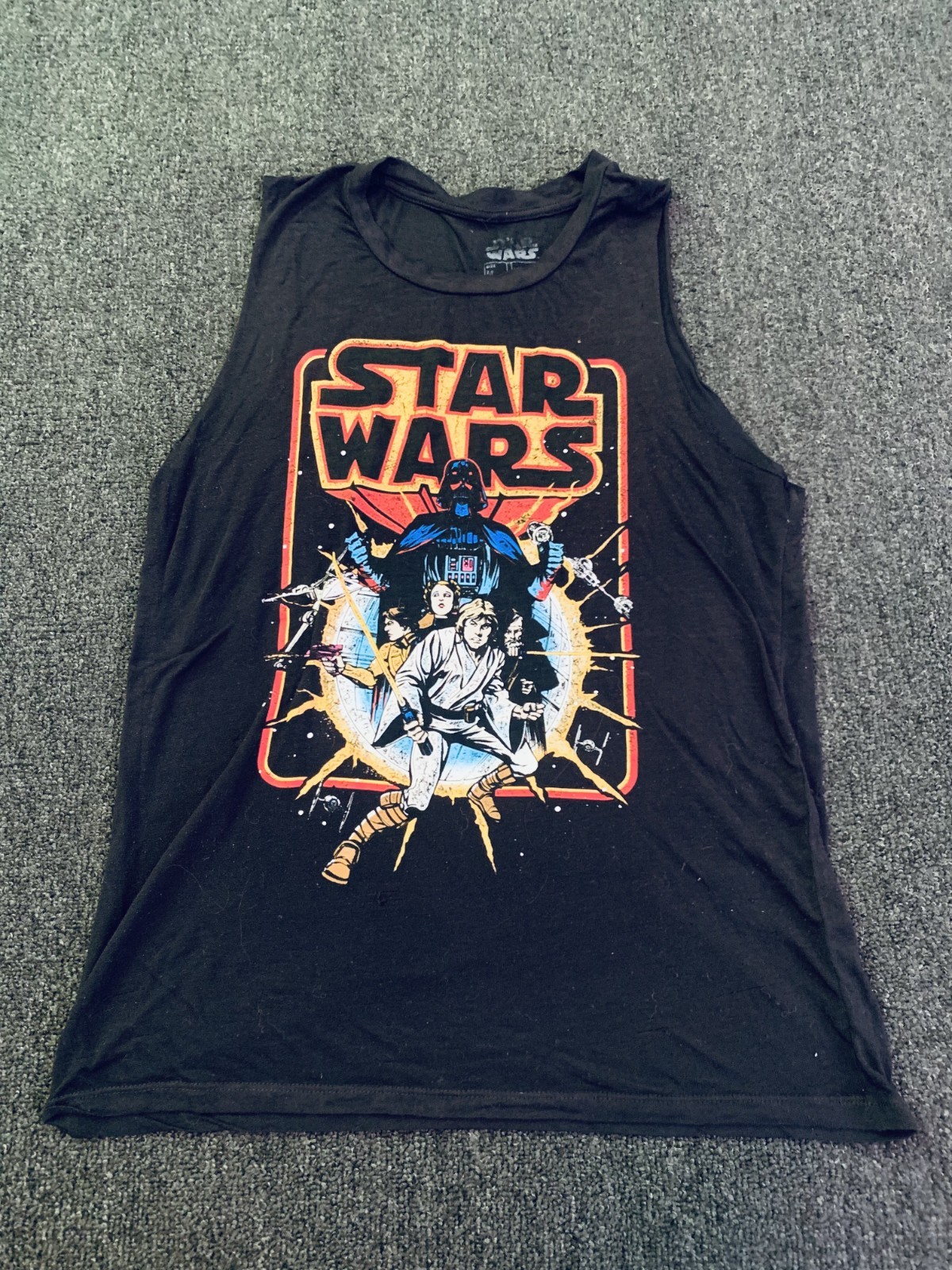 Star Wars Shirts Womens Medium Paper Thin 1977 Artwork + ESB Crop Top Boba Fett