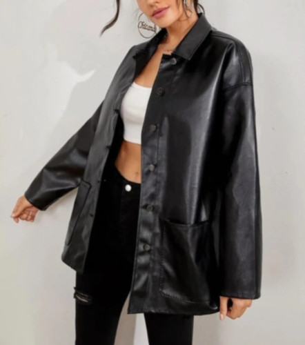 Genuine Lambskin Leather Stylish BLACK Women’s Shirt Casual Fashion Party Wear