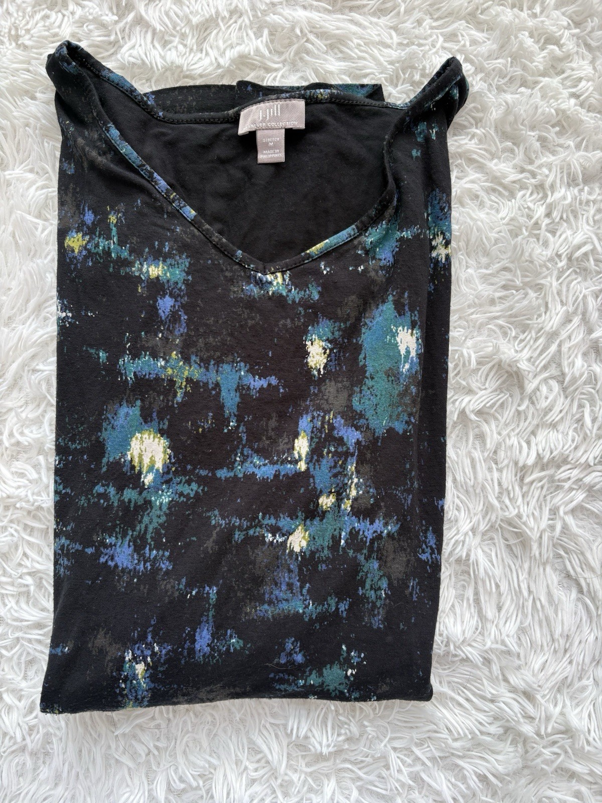 J. Jill Wearever Women’s Sz. M “ Stretch” Tunic Style Top. Comf, Pretty