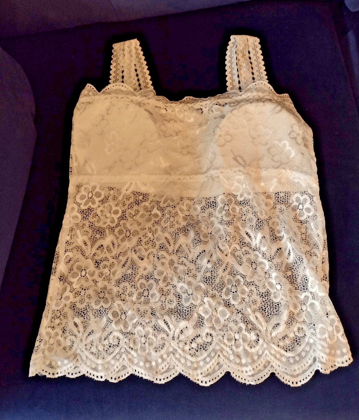 3 Lightweight Tops Size 12 Navy White Cami Top Lace UK seller