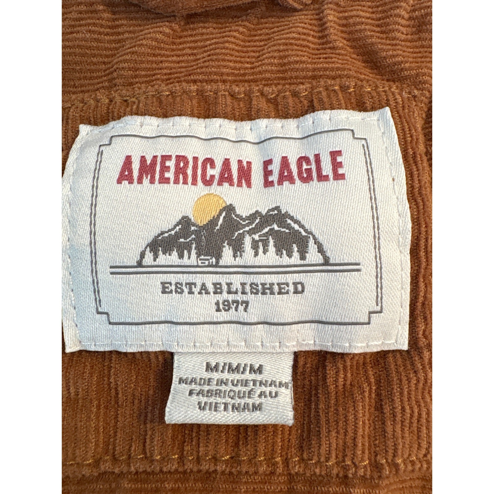 American Eagle Brown Black Plaid Hooded Flannel Button Up Shacket Shirt Womens M