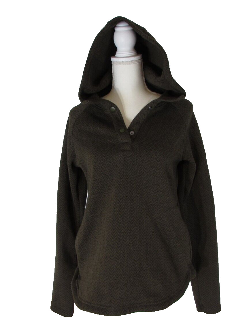 Columbia Women’s Green 1/4 Snap Hooded Sweatshirt sz M