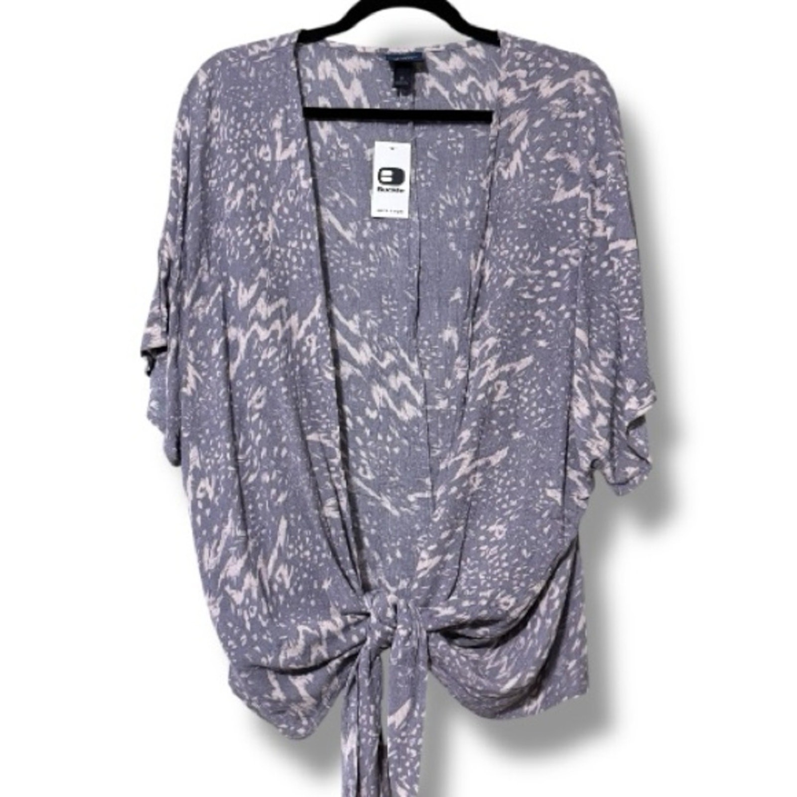 Daytrip small Buckle woven front tie kimono short sleeve mauve dolman sleeve new