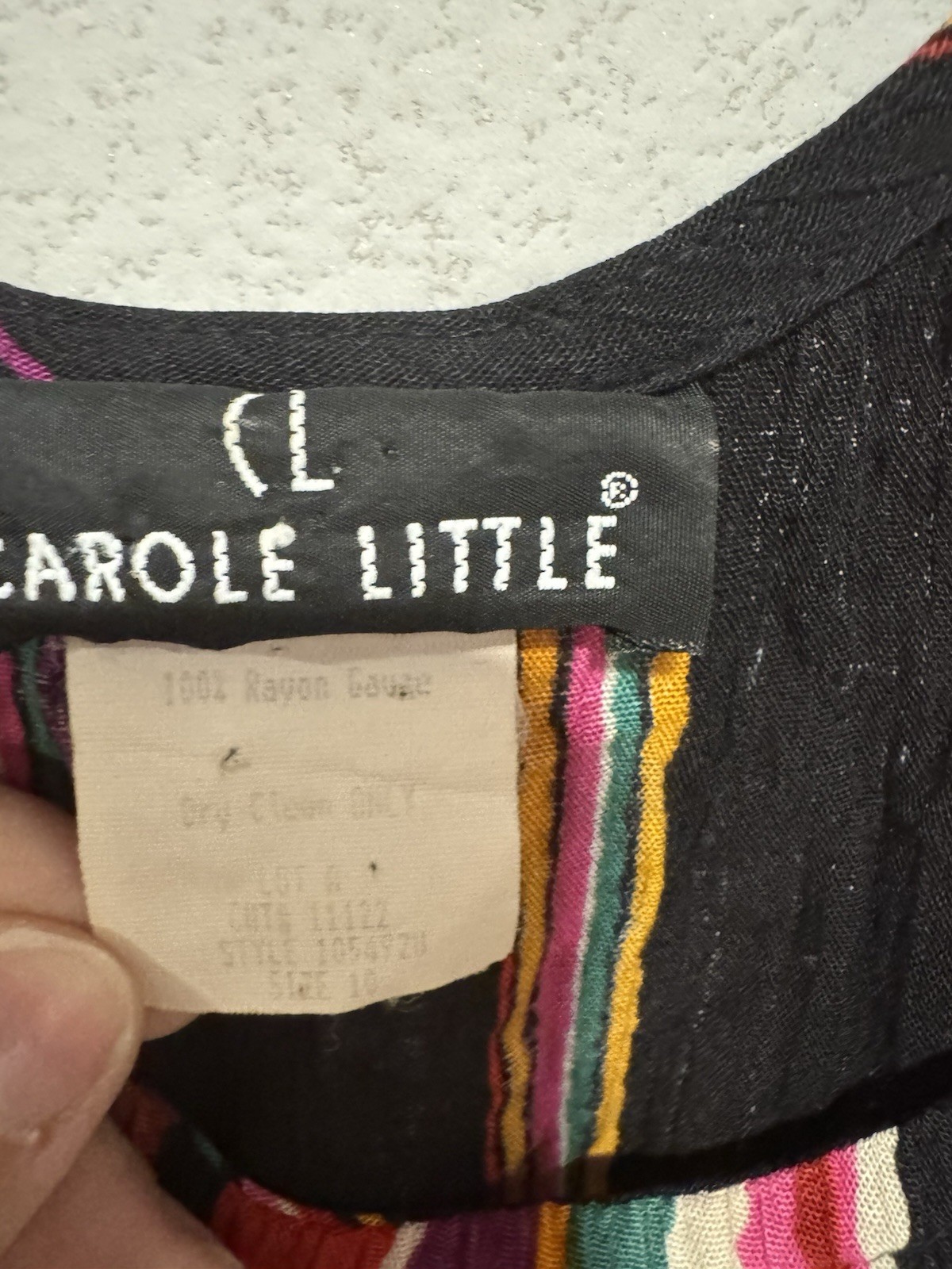 Vintage Carole Little Tank Quirky Stripes Maximalist Sz 10