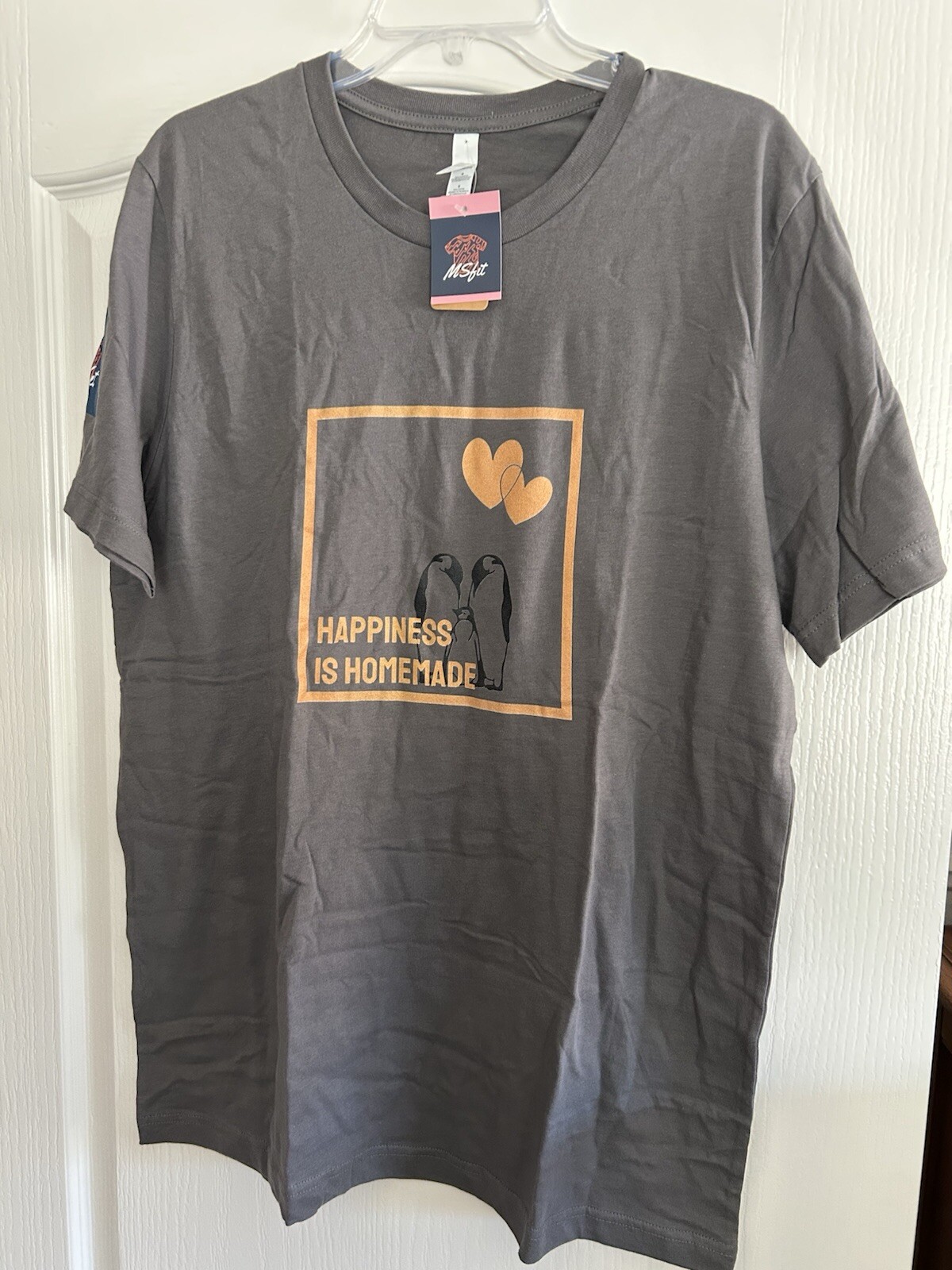 Happiness Is Homemade T Shirt Large New MS Fit Grey Cotton Unisex Fun