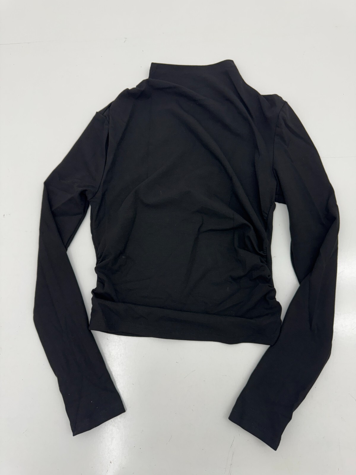 Yozy Black Ribbed Long Sleeve Shirt Womens Size Medium