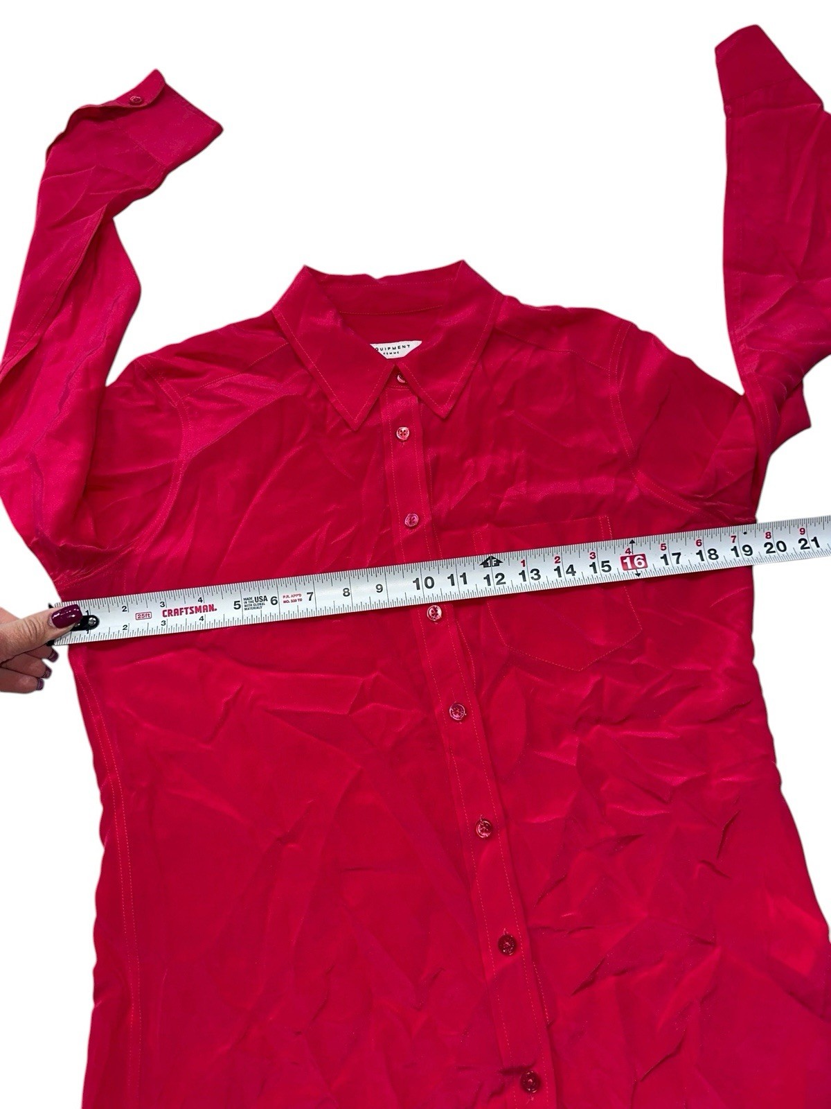 Equipment Femme Women’s S 100% Silk Button Up Blouse Shirt Pink Needs Dry Clean