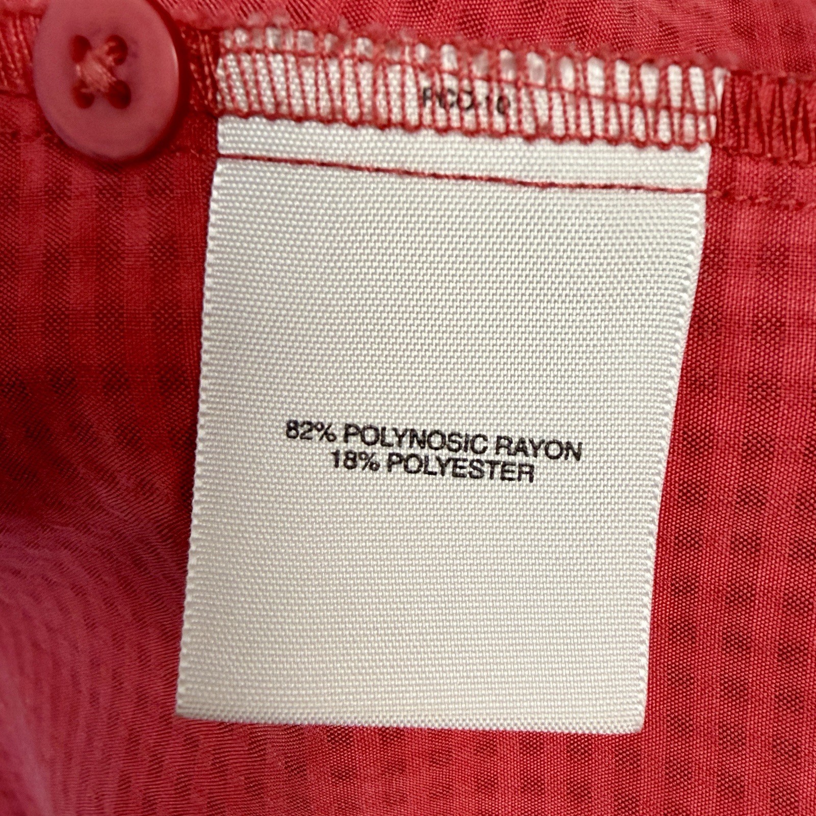 REI Women’s L Short Sleeve Button Up Top Shirt Red Check Rayon Nylon Blend EUC