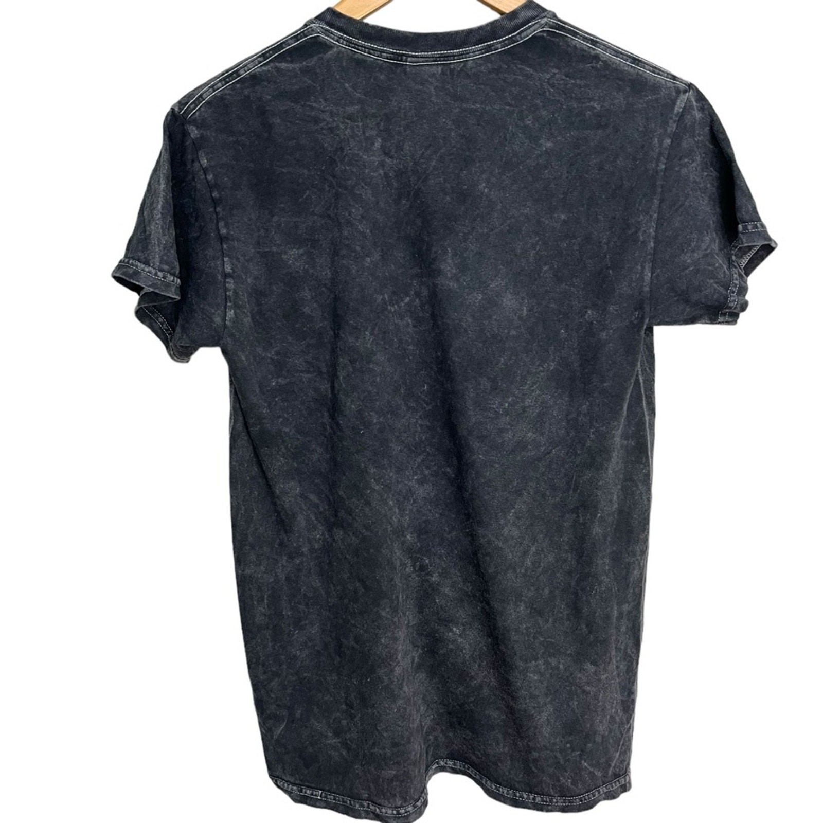 NIRVANA Yellow Smiley Face Charcoal Acid Wash Grunge T-Shirt Unisex Size Small