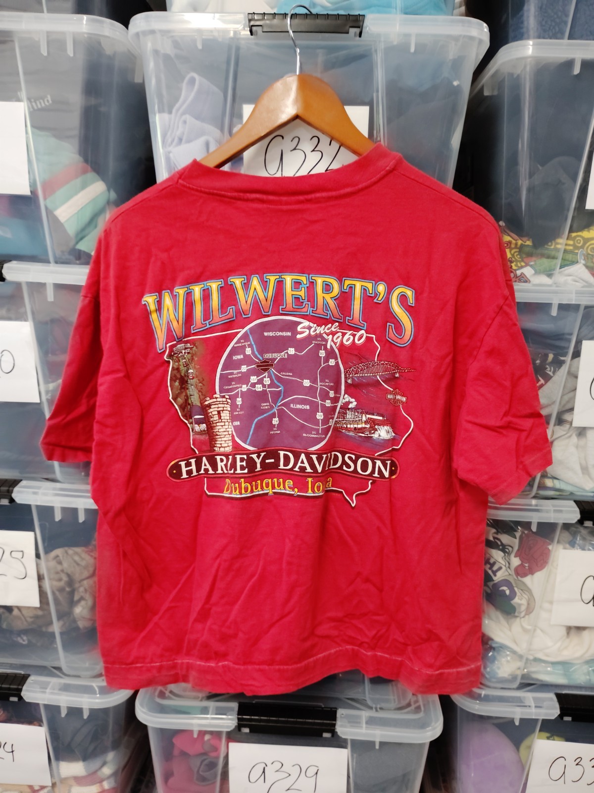 Wilbert’s Harley Davidson Iowa Shirt Fits Short Hem Women’s Size XL A275
