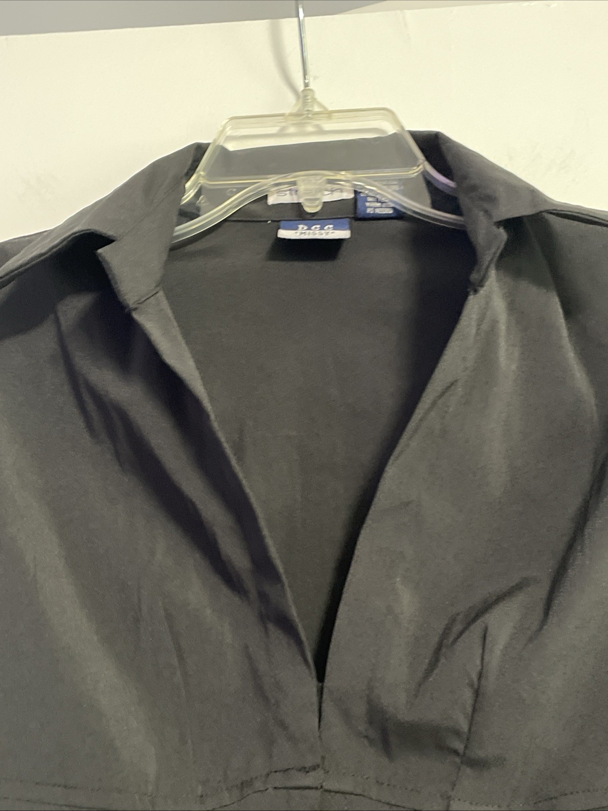 Woman’s Medium DCC Stretch Shirt Black Hook Eye Closure Size Large