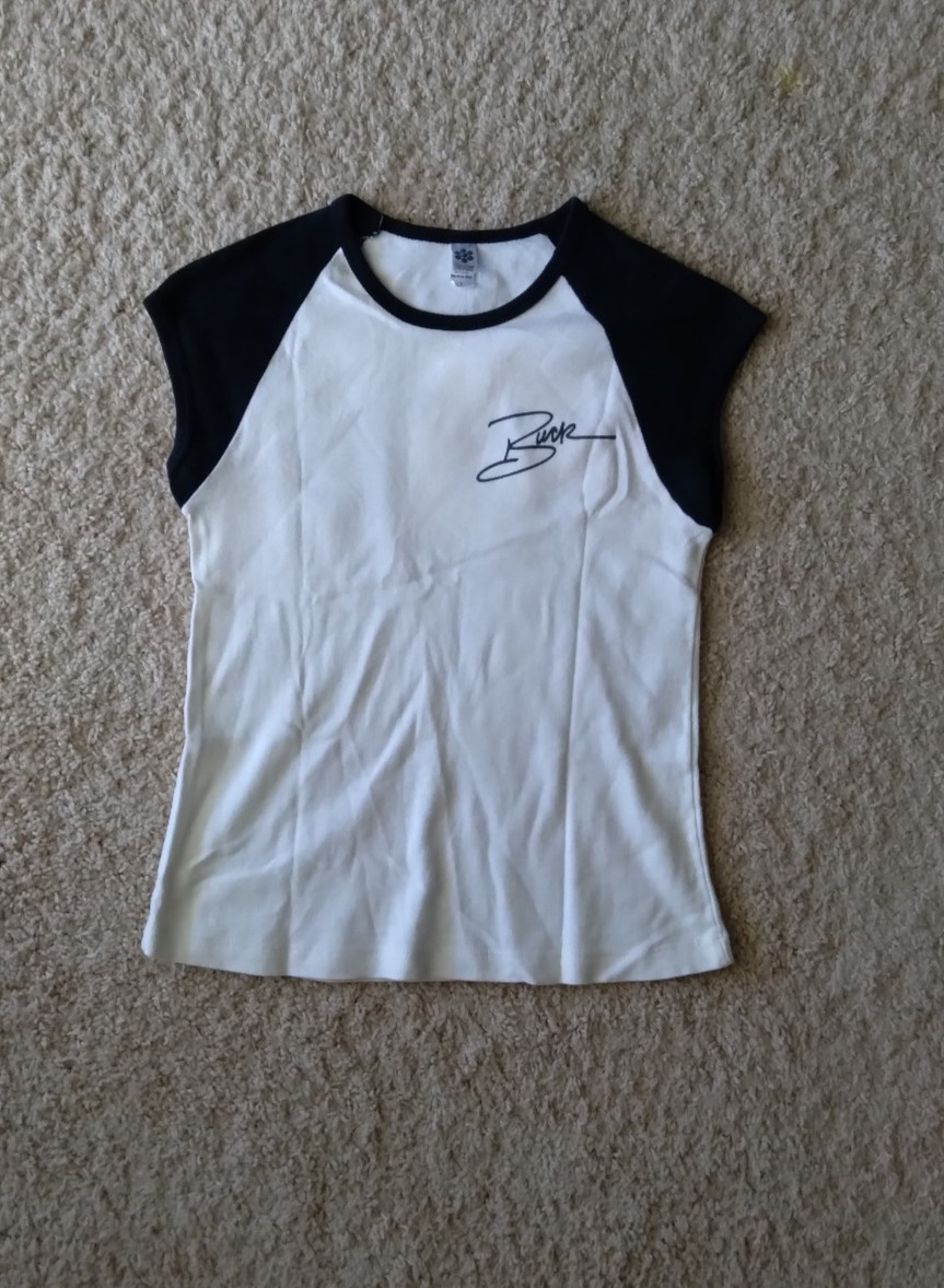 Vintage American Apparel Classic Girl Black and White Cowboy Baseball Tee Size L