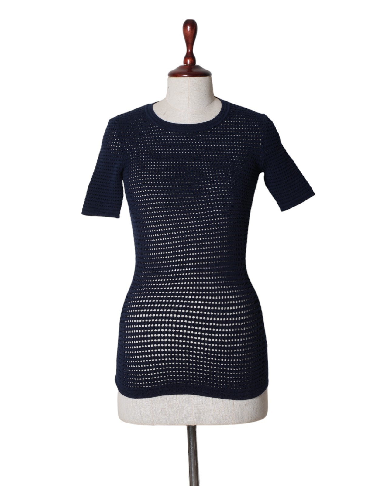 Yigal Azrouel Navy Top Knit Square Block Size Small