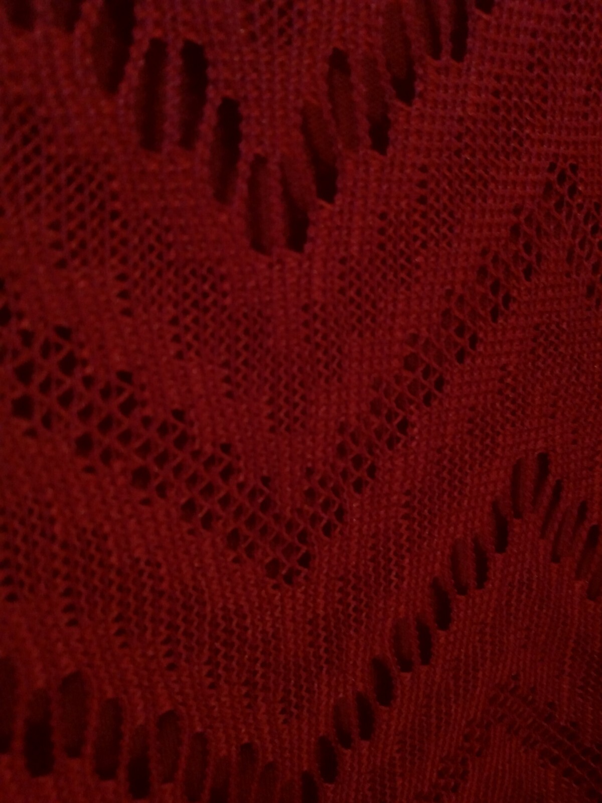 American City Wear Top Deep Red Lined Lace Mesh Swing Sz M