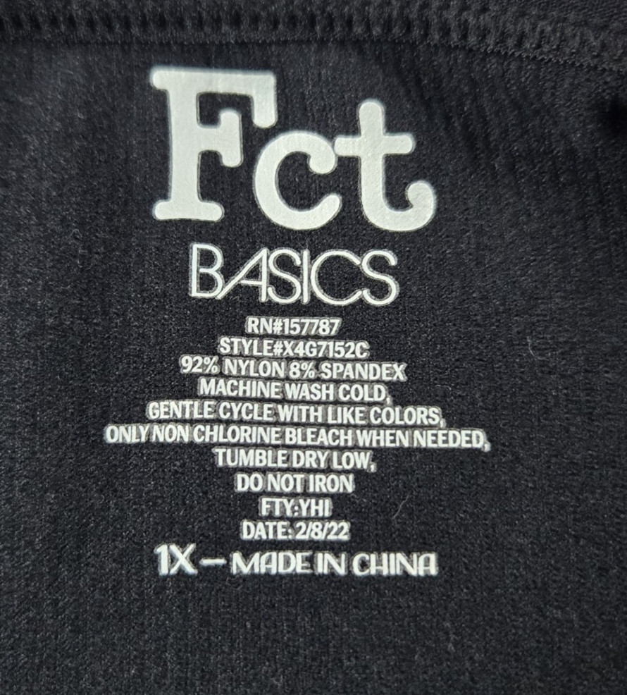 FCT Basics Women’s Black Buckle Strap Tank Style Top Note Measurements
