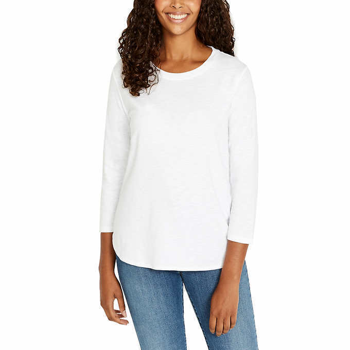 Kirkland Signature Top 100% Cotton Slub Tee -8 COLOR Choices NEW SZ XS-3X