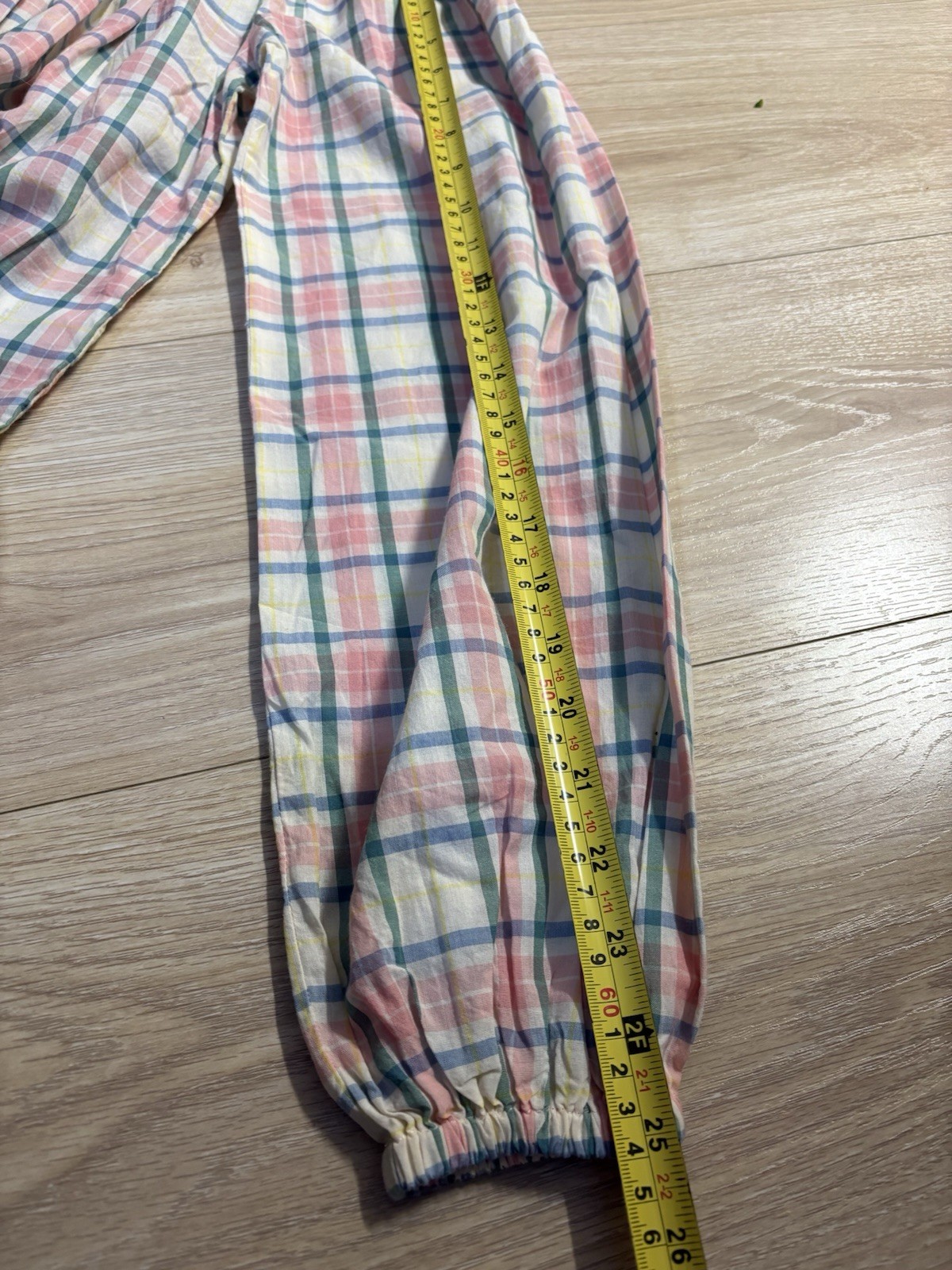 Boden UK 10 Smocking Detail Blouse multi-color checked 100% Cotton
