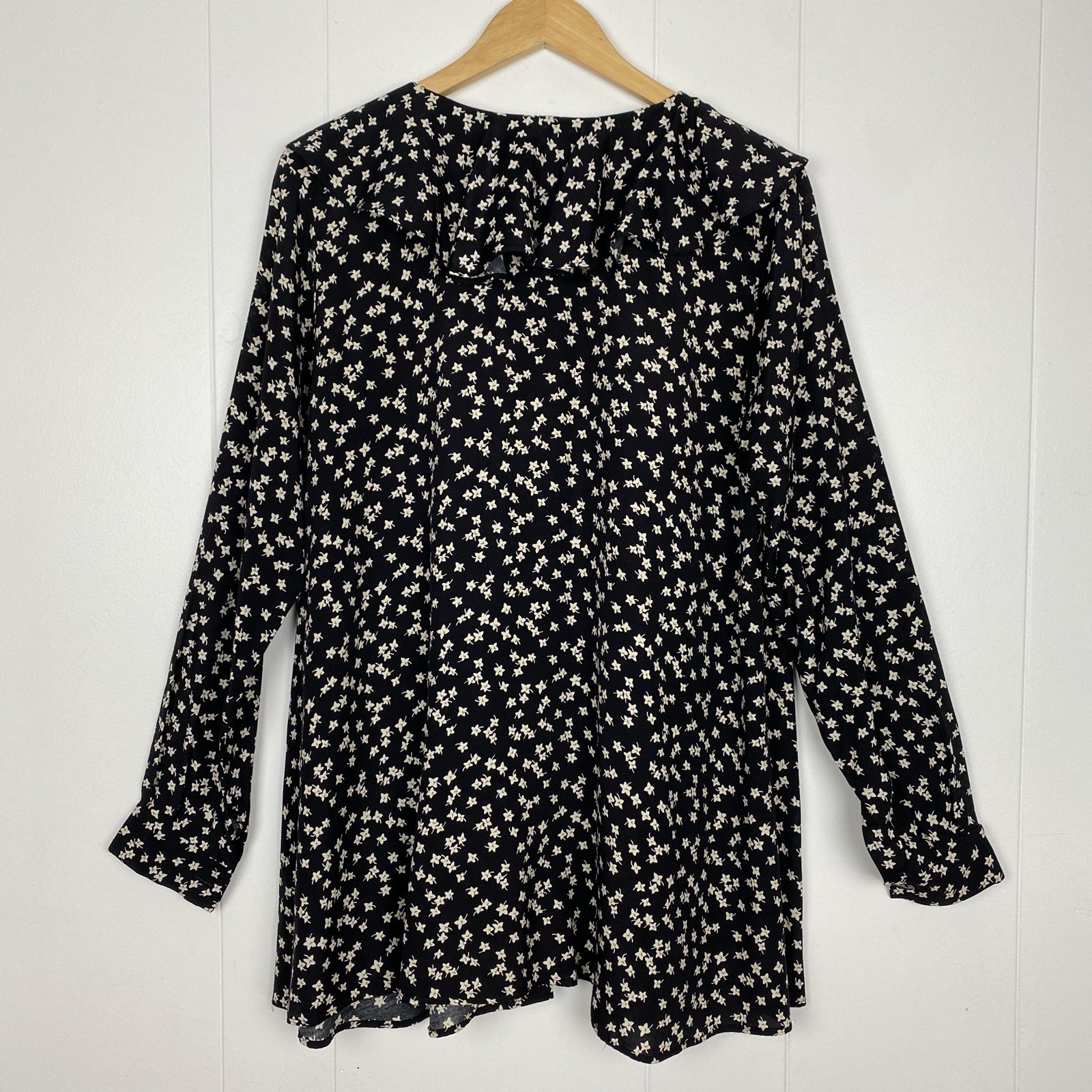 Vintage Dividends Maternity Top Women’s Size 8 Floral 90s Tunic Button Up Ruffle