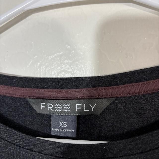 Free Fly Shirt Womens XS Charcoal Long Sleeve Bamboo Blend Raglan Stretch Soft