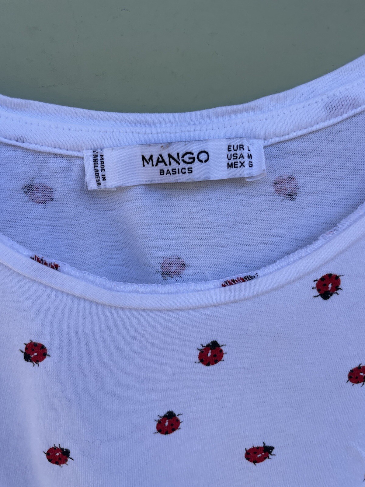 2 Tops 1 Karen Kane / 1 Mango Ladybug Print Sleeve Top Blouse size M *READ NOTE*