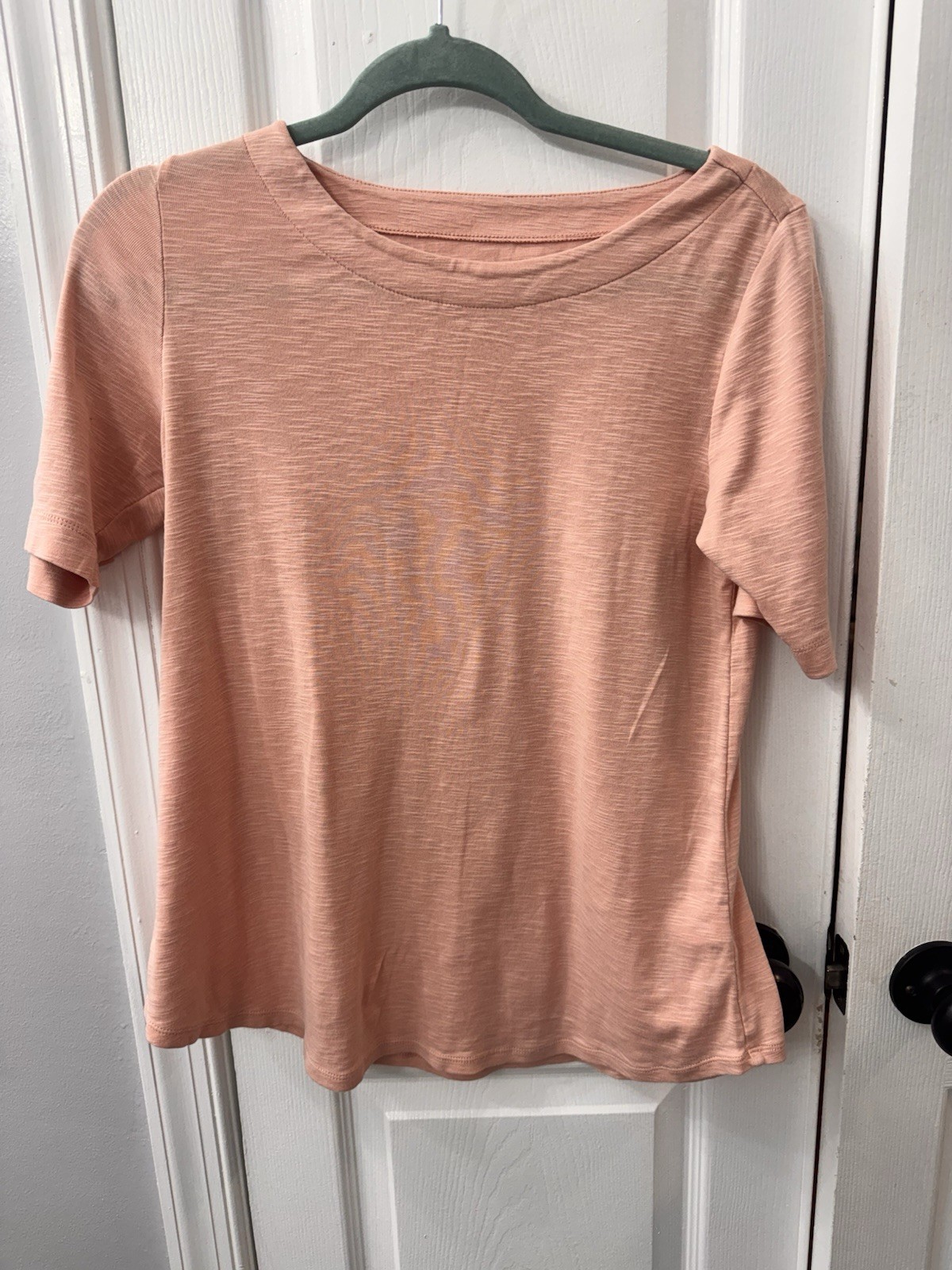 J. Jill Pima Slub Elbow Tee Sz S PeachPink 100% Pima Cotton Knit