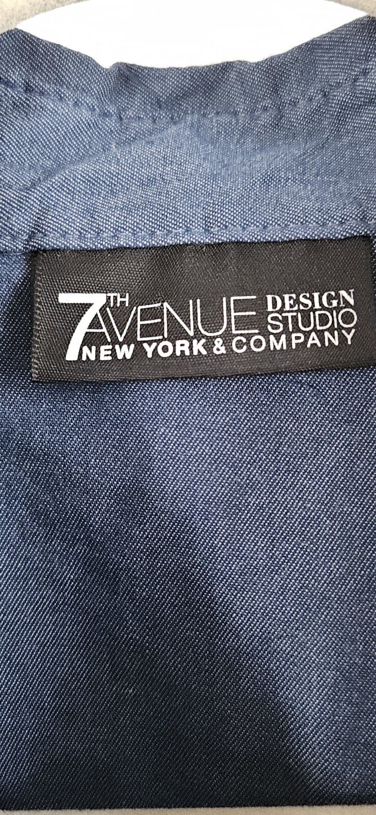 NWT 7thAvenue design studio denim blue 98% Cotton button front pleated woman XXL