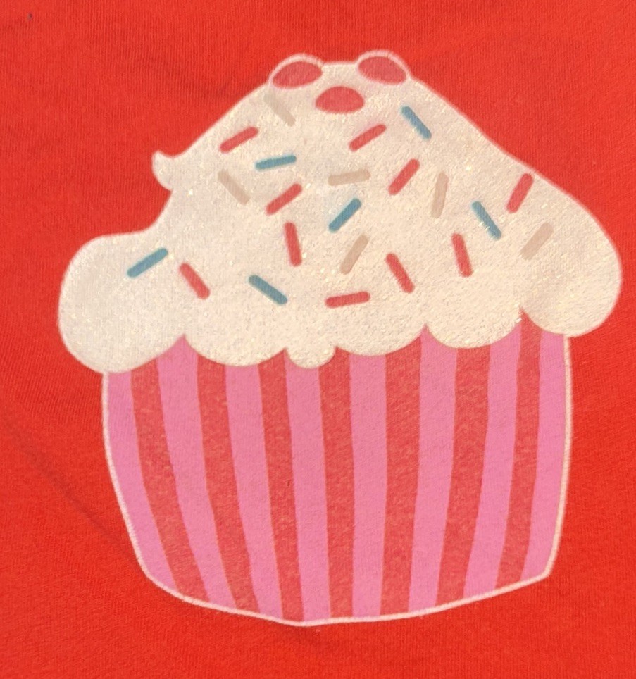 VTG Y2K Paul Frank Julius the Monkey Women Juniors L Red V-Neck cupcake T-Shirt