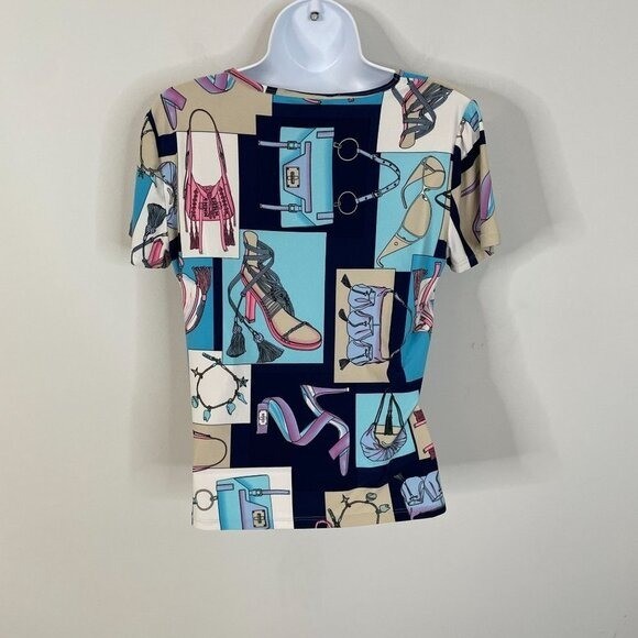 Vintage Art To Wear AOP Top Med Petite Urban Chic Fashion City Style Statement