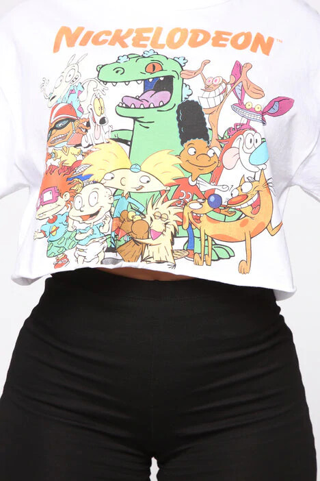 Women Junior’s Licensed Nickelodeon 90’s Squad Goals Retro Cartoon Top T-Shirt