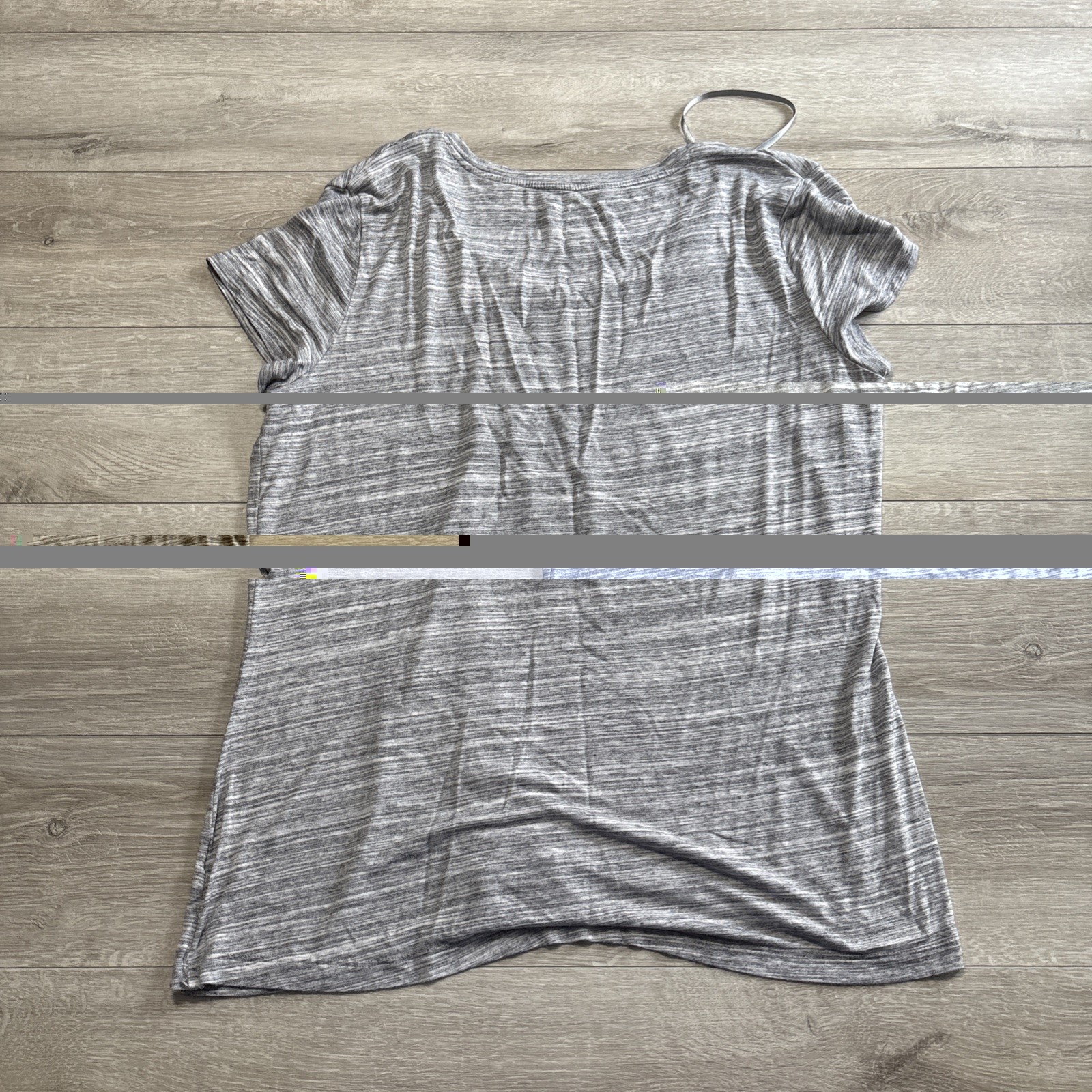 APT. 9 Modern Essentials Women’s XL Gray Space Dye V-Neck Short Sleeve Top