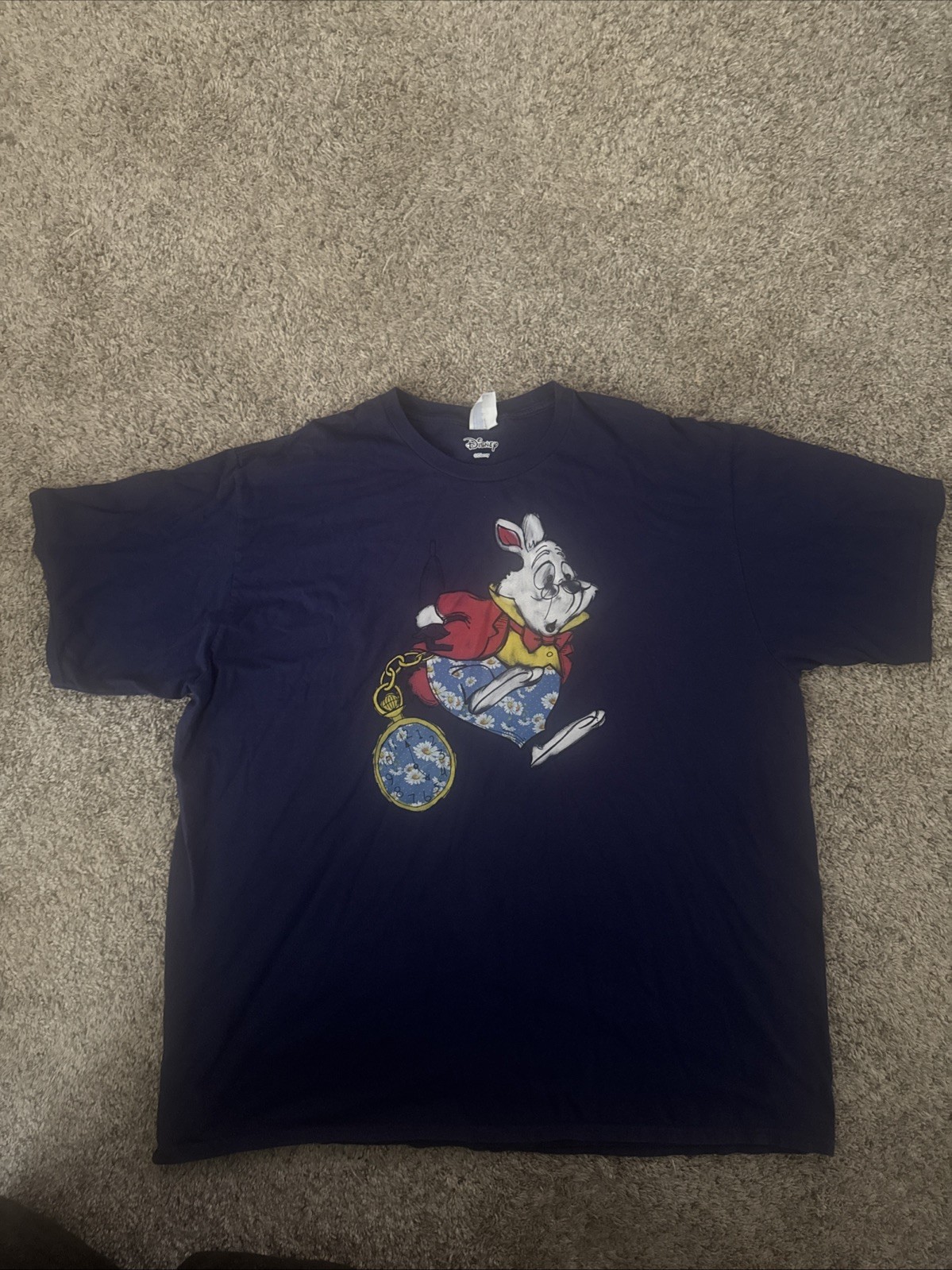 Alice In wonderland White Rabbit Disney T-shirt Navy Size 3X