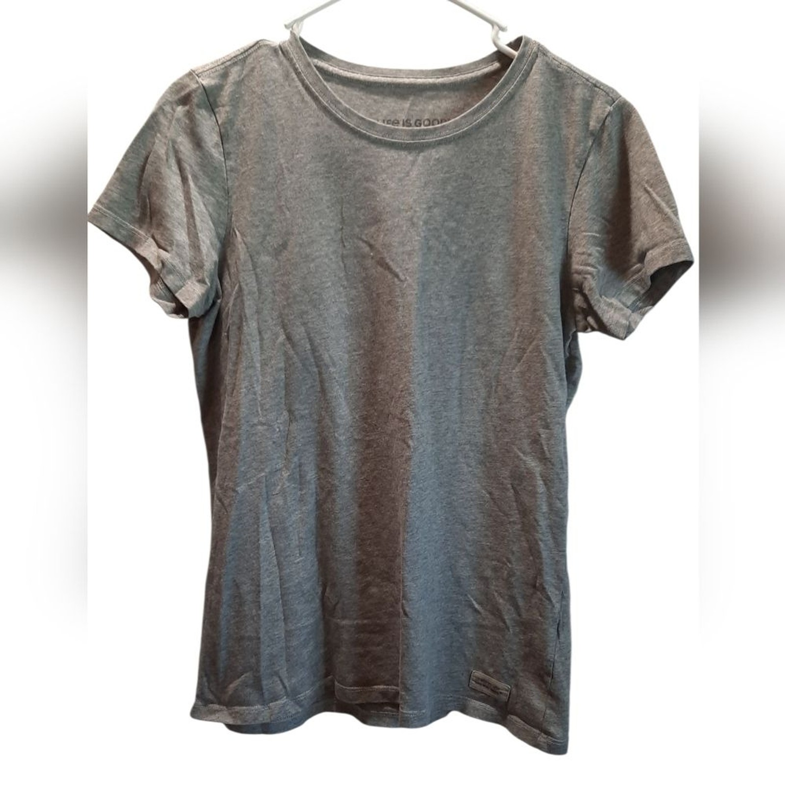 Life is Good T-Shirt Womans Medium Gray Classic Comfort Casual Athleisure