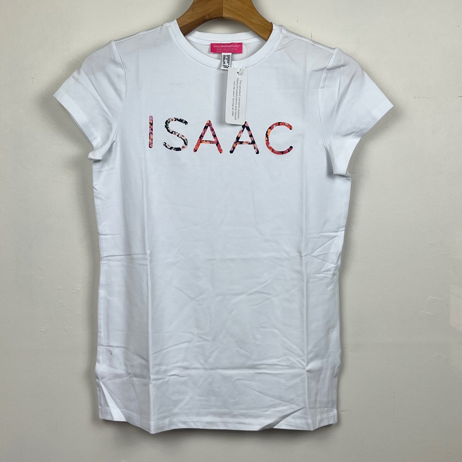 Isaac Mizrahi Live Special Edition White Floral Graphic Tee XXS A375027