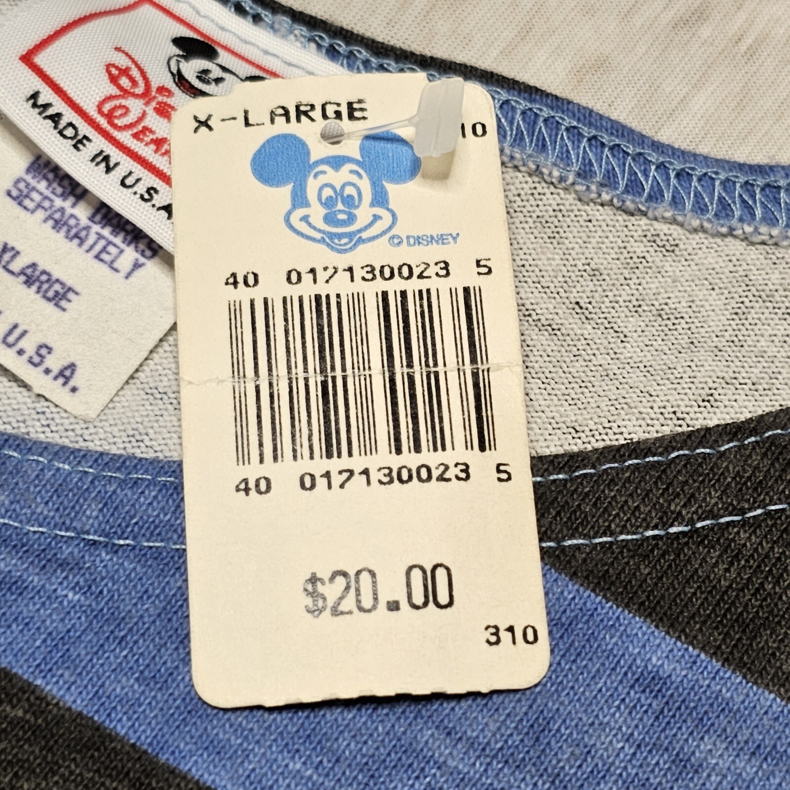 Disney Typhoon Lagoon Adult XL Blue Black Shirt Tank Top Made In USA Vintage