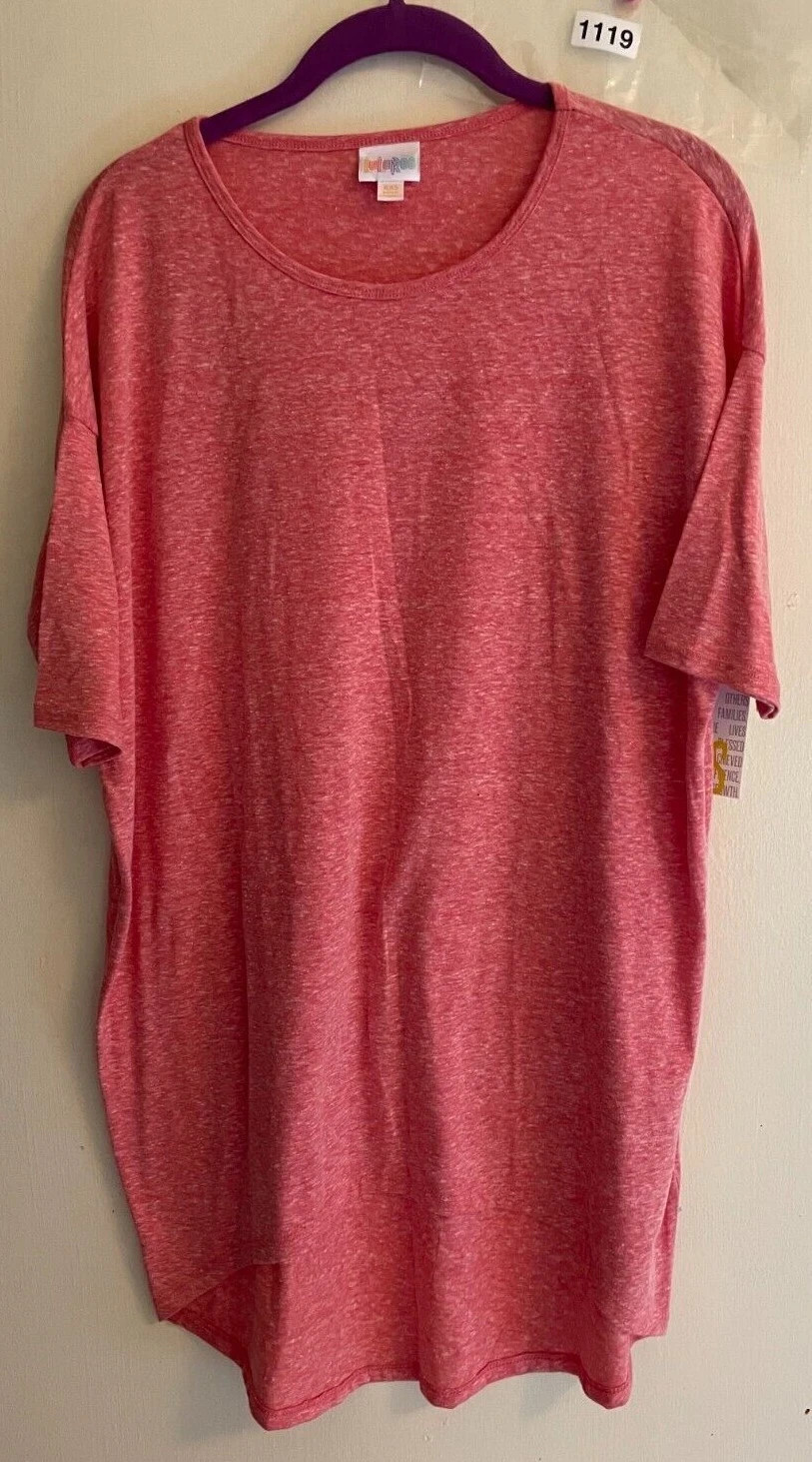 LuLaRoe Irma Tunic Top Womens 2XS XXS Coral Heathered NWT New With Tags