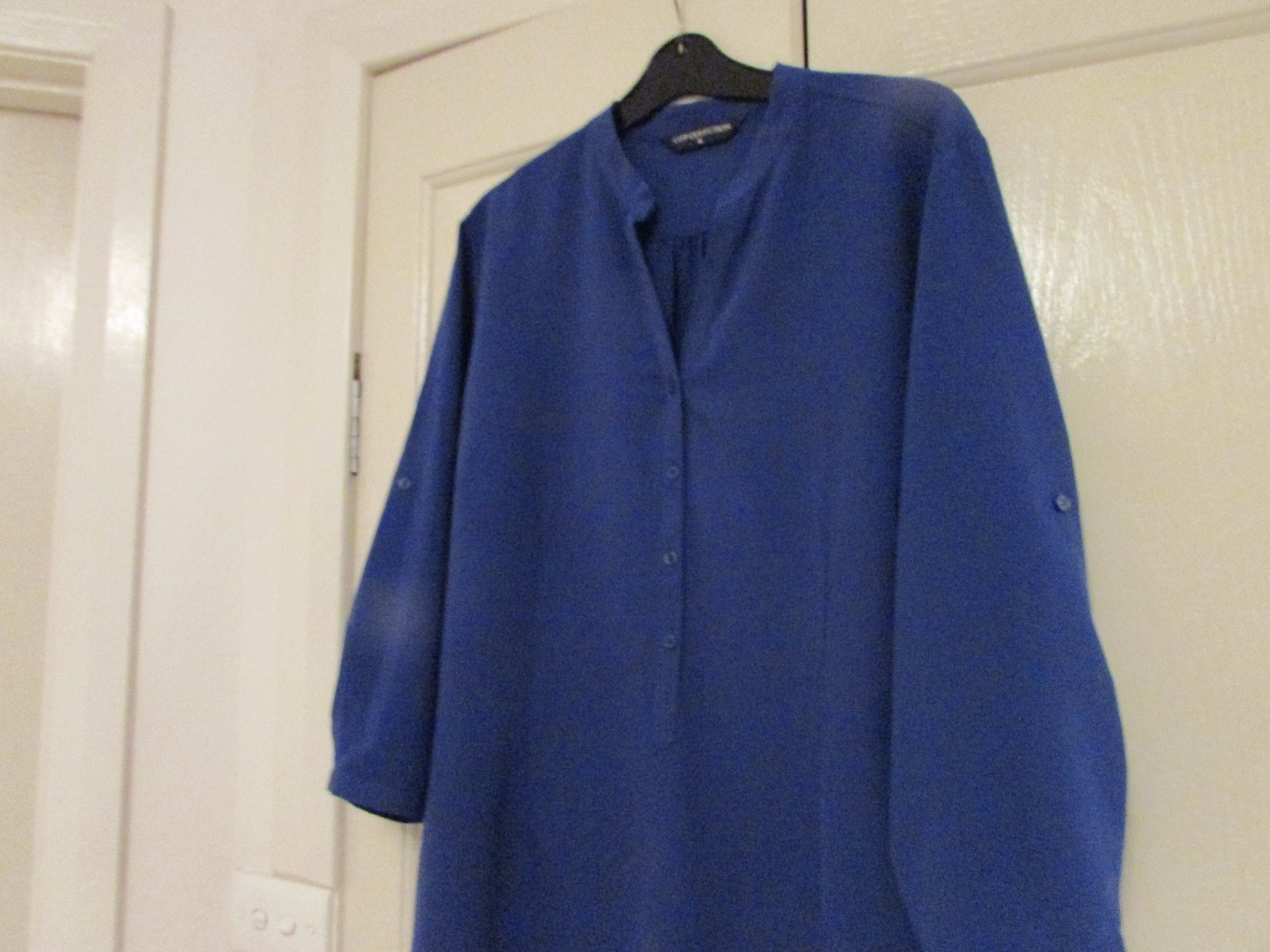 Ladies Blouse Size 16 City Collection 3/4 Sleeves Adj to Shorter Royal Blue