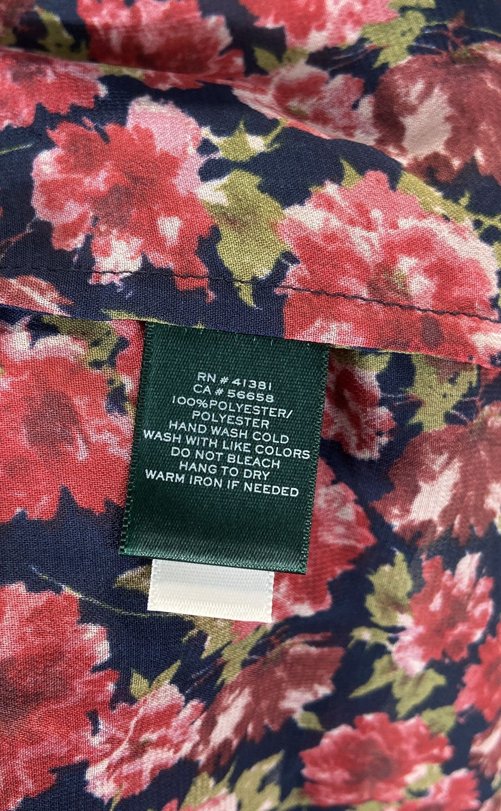 Lauren Ralph Lauren Women’s Navy Red Floral Sunburst Pleated Blouse NWT Sz PXS