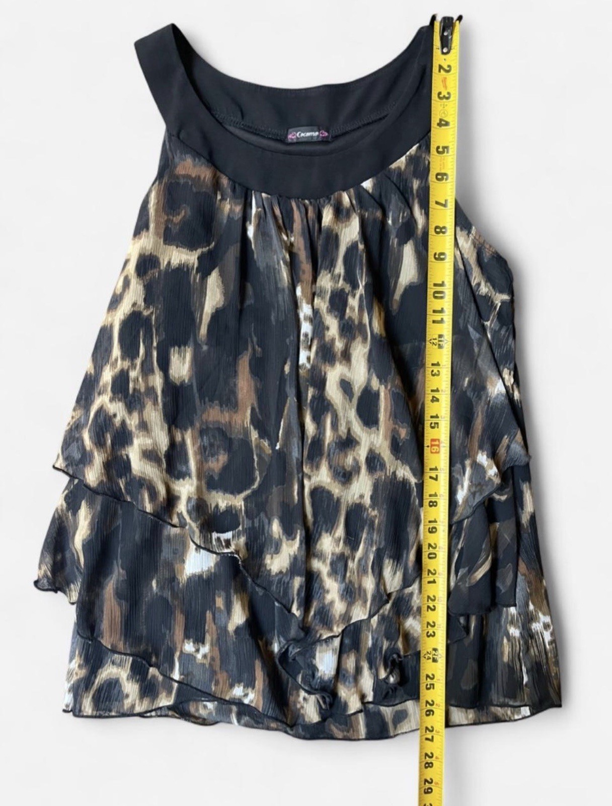 Y2K Cocomo Leopard Print Layered 2000s Club Glam Night out Top Sz M