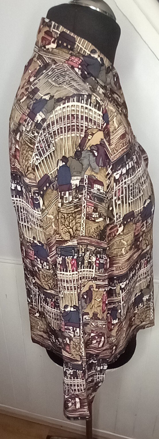 Dressage jeans by paul costello 100% silk folk people print blouse top size 14