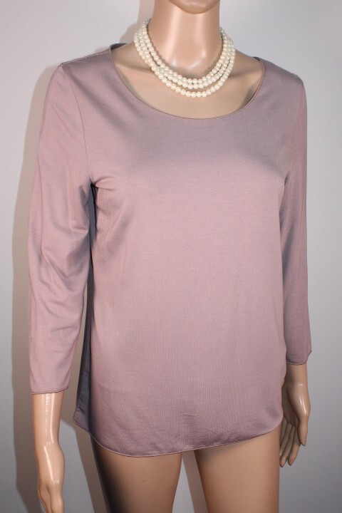 PETER HAHN MOCHA 3/4 SLEEVE SUPER SOFT T SHIRT TOP SIZE 12
