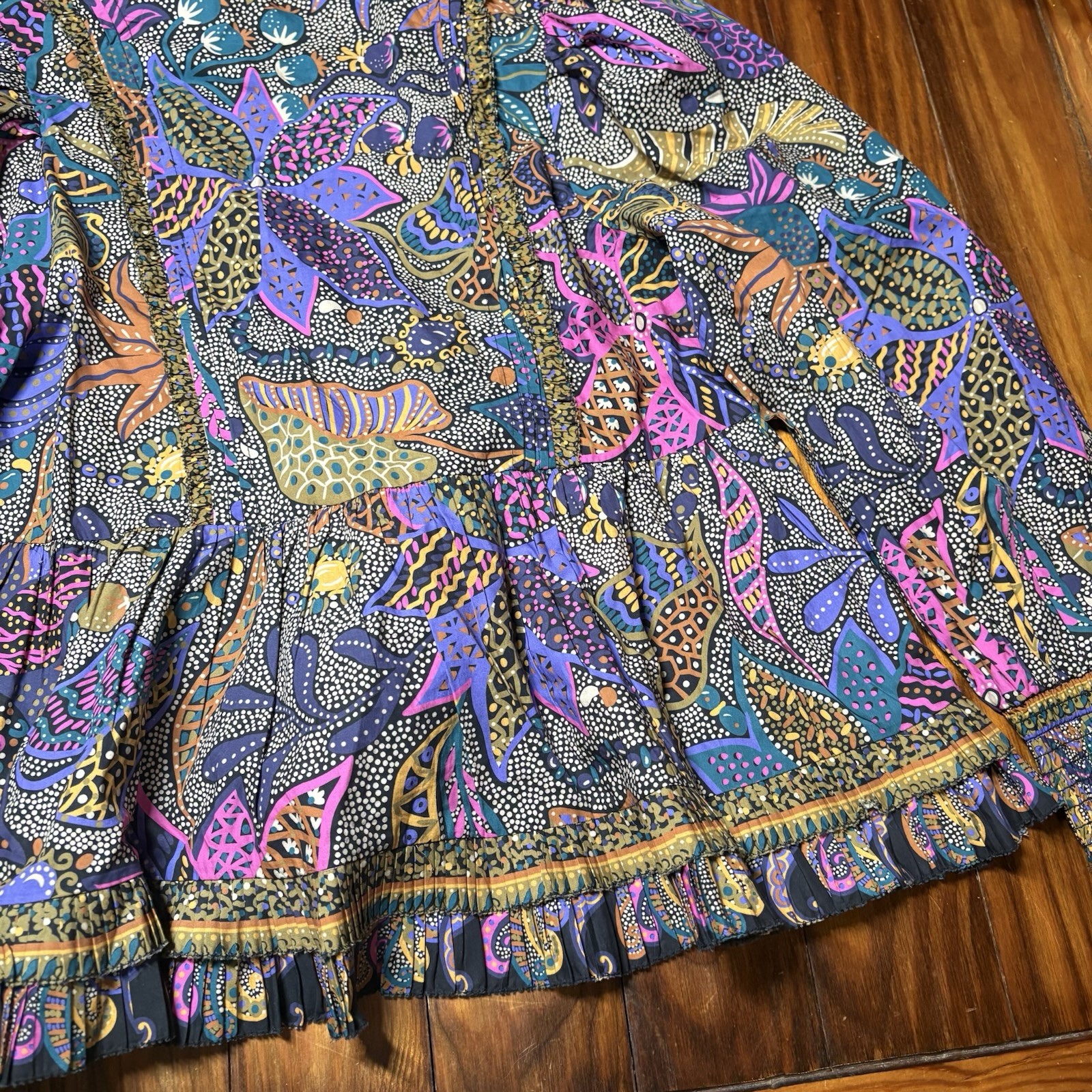 Love the Label Padma Floral Colorful Purple Art Funky Unique Sz S A1142