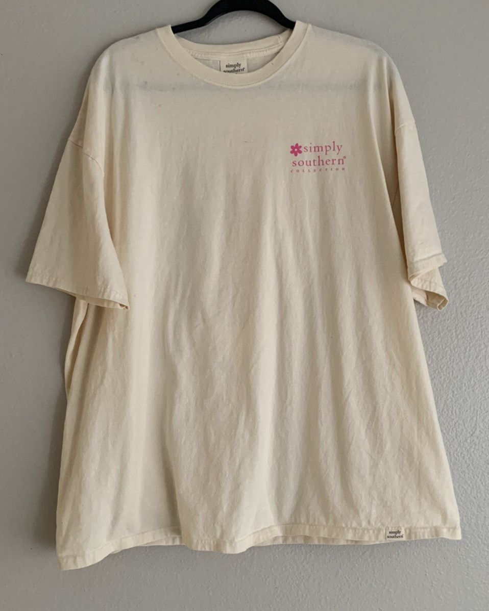Simply Southern Beige T-shirt Size XX-Large 100% Cotton Tee